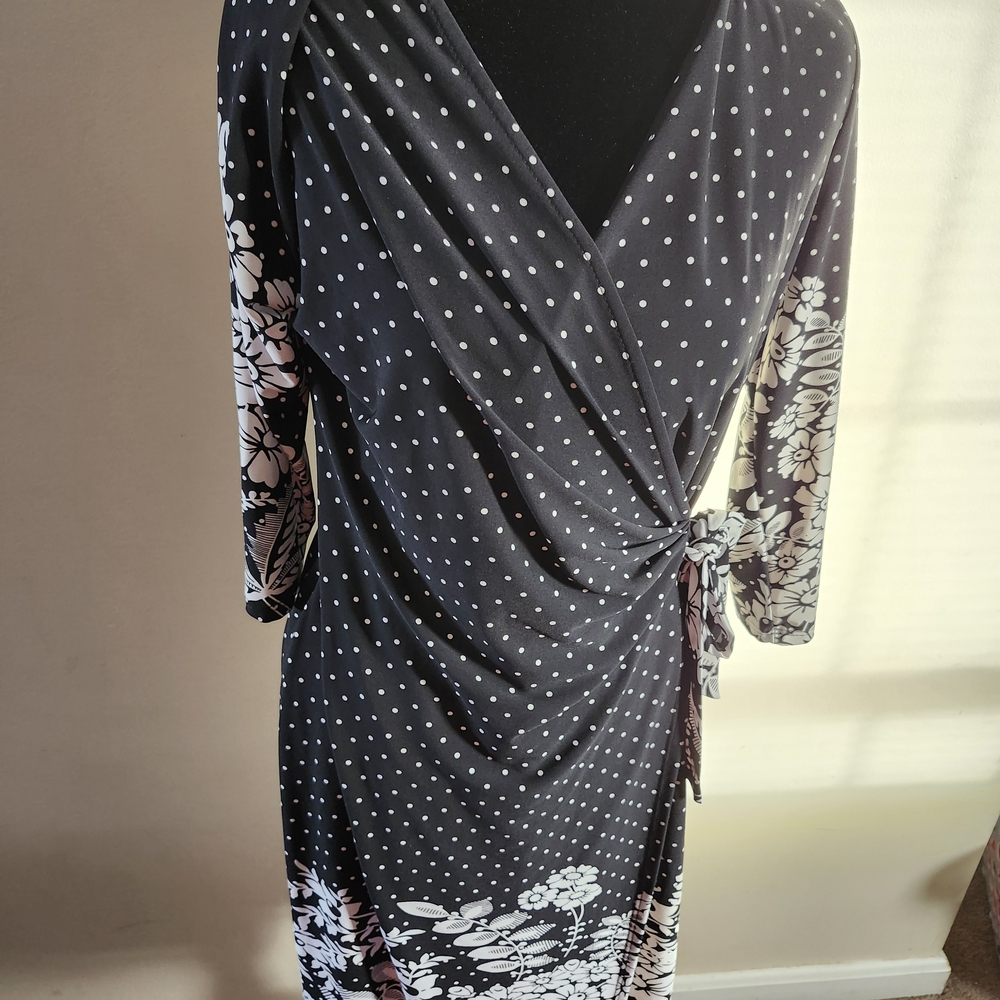 Gilli Black and White Polka Dot Midi Dress